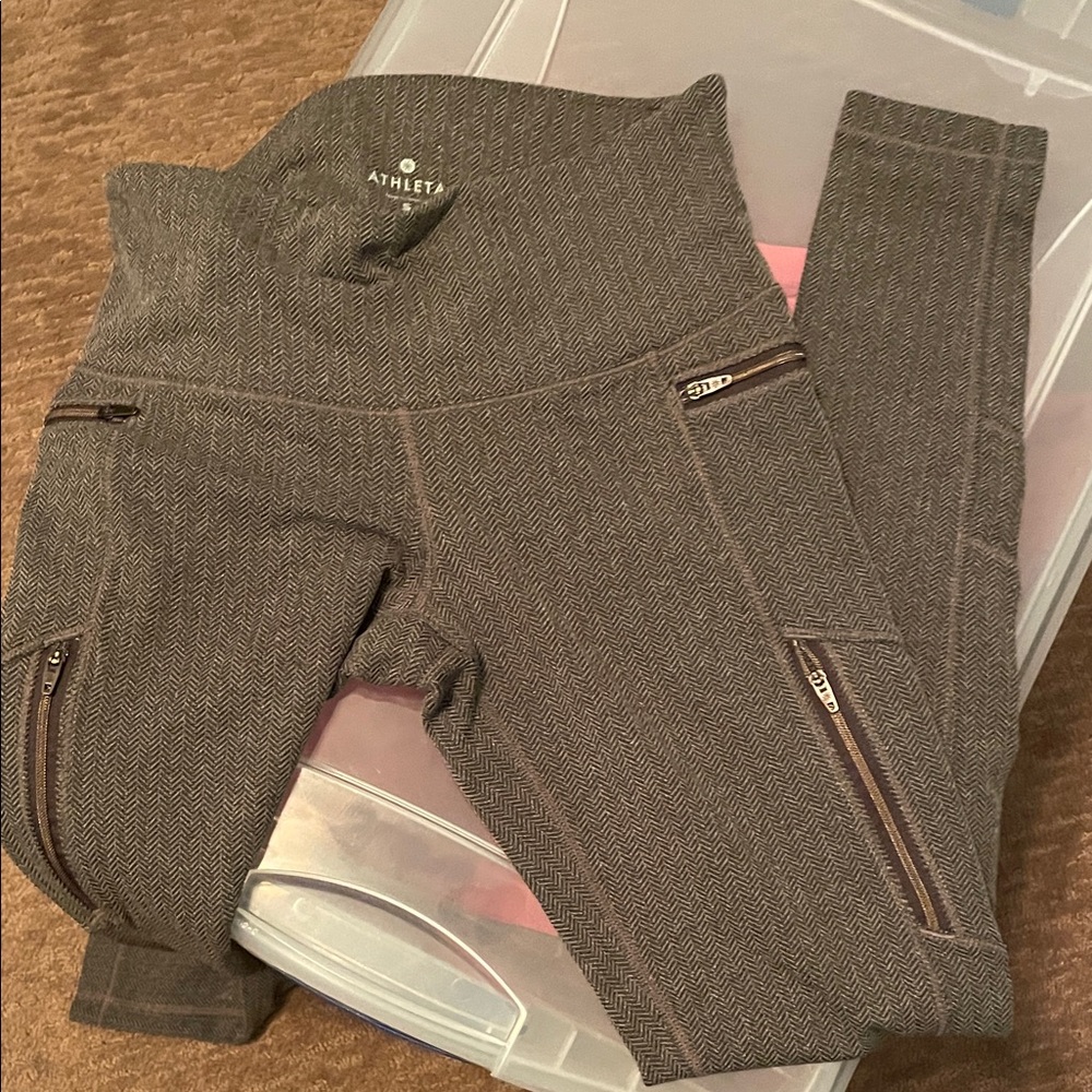 Athleta Textured Brown Leggings